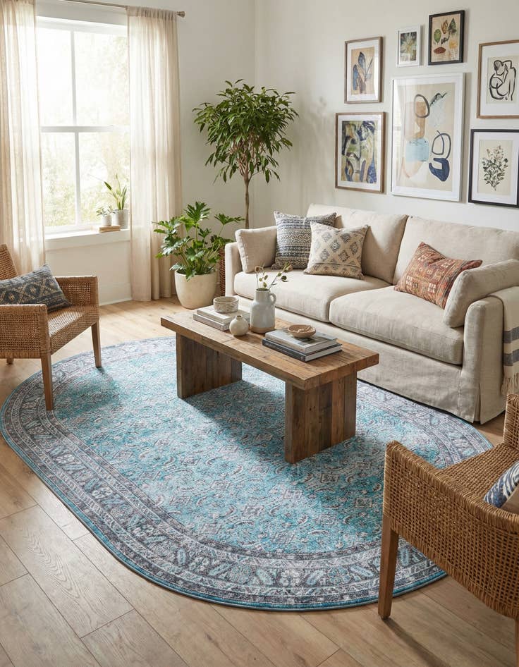 Detail image of 7' 6 x 10' 6 Timeless Oval Rug