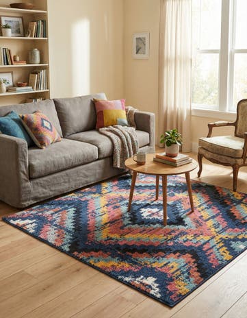 Blue Tagine Square Rug