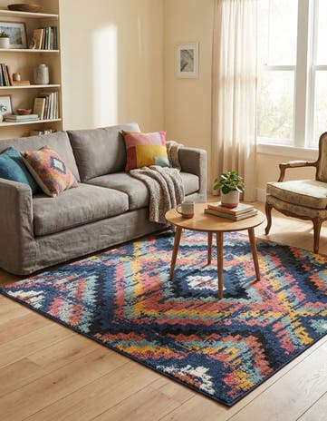 Blue Tagine Square Rug