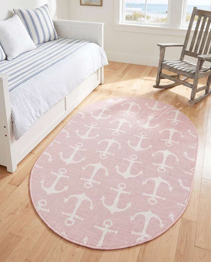 3' x 5' 3 Easy-Clean Coastal Indoor / Outdoor Oval Rug