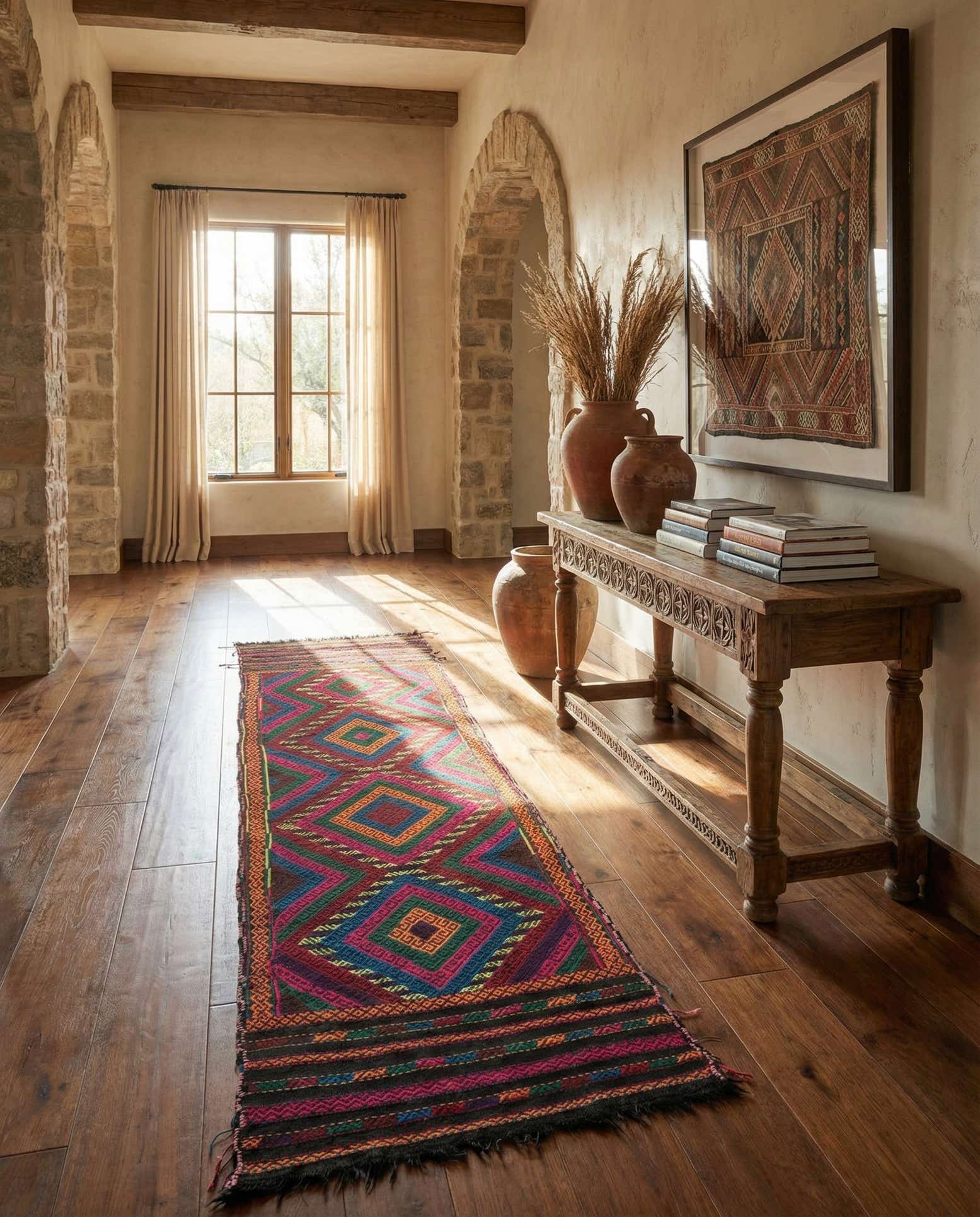2' x 8' 4 Hand Knotted Kilim Fars Persian Wool Runner Rug