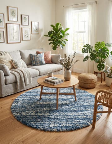 5' 3 x 5' 3 Serenity Shag Round Rug
