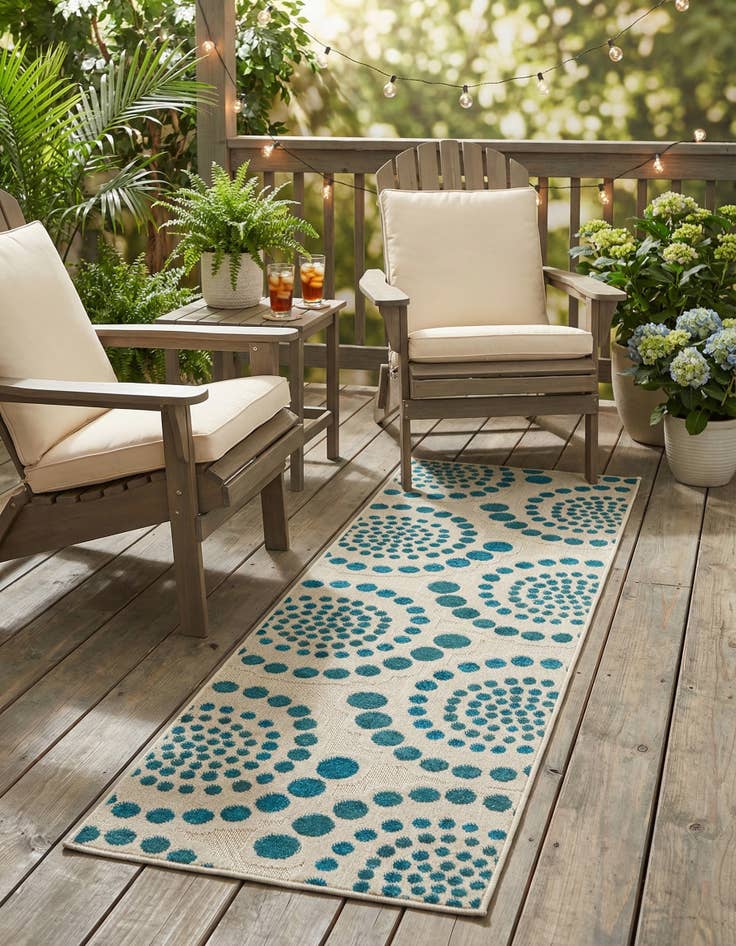 Detail image of 2' x 6'  Washable Modern Indoor / Outdoor Runner Rug