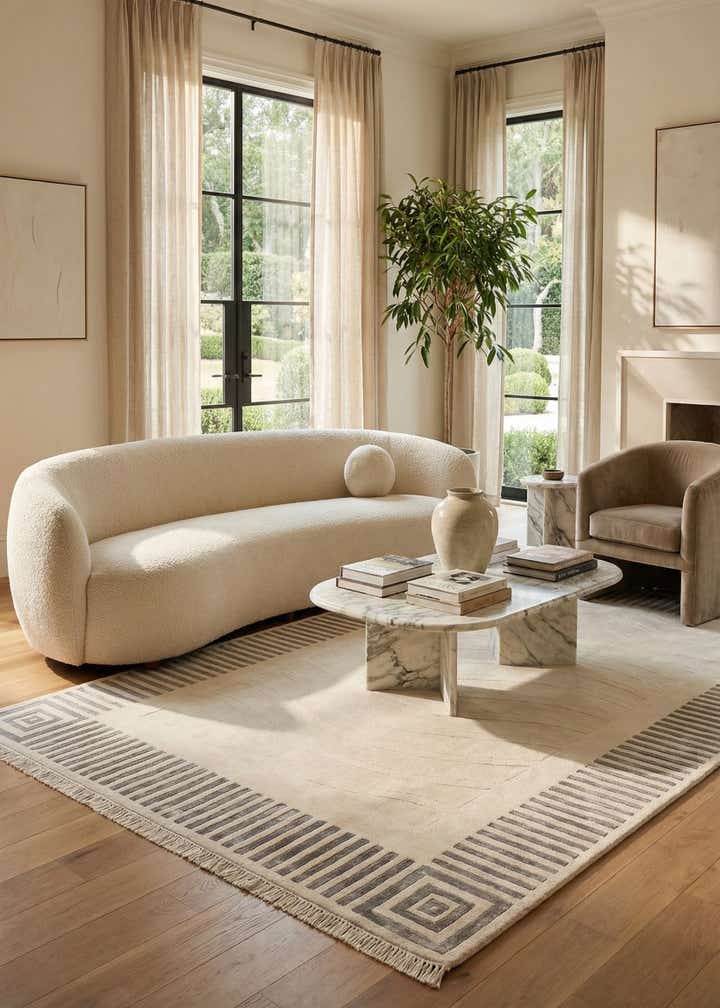 6' 7 x 9' 9 Hand Knotted Darya Wool Rug