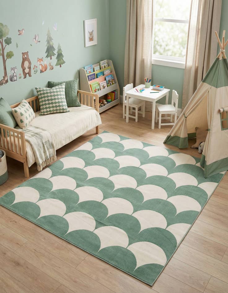 Detail image of 7' 10 x 7' 10 Whimsy Kids Square Rug