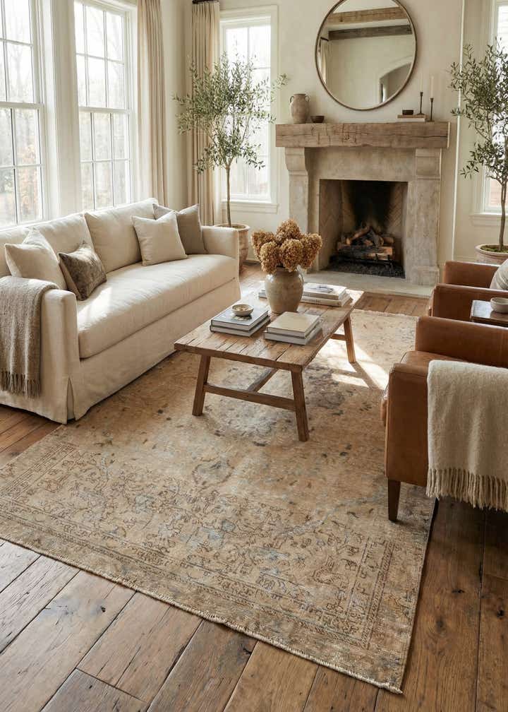 5' 6 x 8' 9 Hand Knotted Ultra Vintage Persian Wool Rug