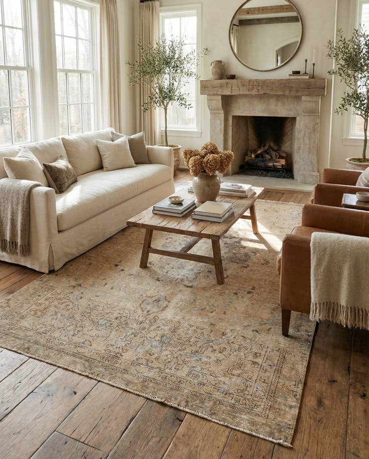Detail image of 5' 6 x 8' 9 Hand Knotted Ultra Vintage Persian Wool Rug