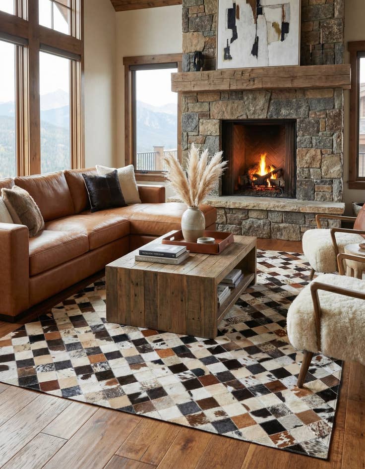 Detail image of 5' 4 x 7' 6 Cowhide Rug