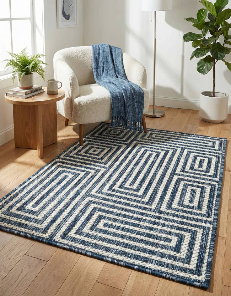 Detail image of  2' x 3'  Washable Modern Indoor / Outdoor Rug