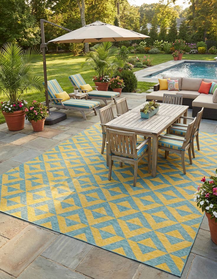 Detail image of  13' x 13'  Washable Jill Zarin Napa Indoor / Outdoor Square Rug