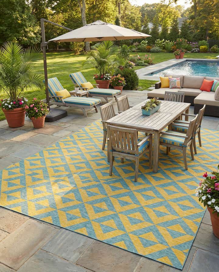 13' x 13' Easy-Clean Jill Zarin Napa Indoor / Outdoor Square Rug