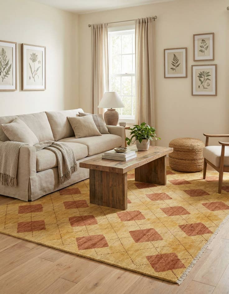 Detail image of 4' 9 x 6'  Hand Knotted Modern Ziegler Oriental Rug