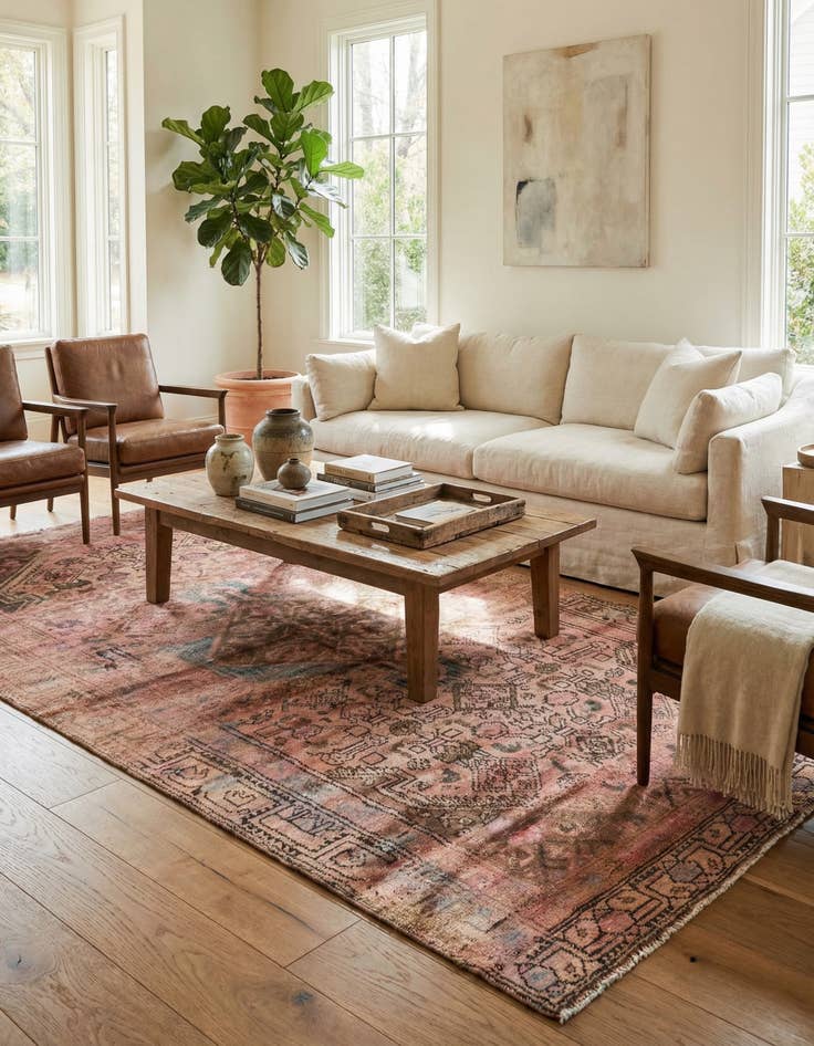 Detail image of 4' 1 x 8' 2  Hand Knotted Ultra Vintage Persian Wool Runner Rug