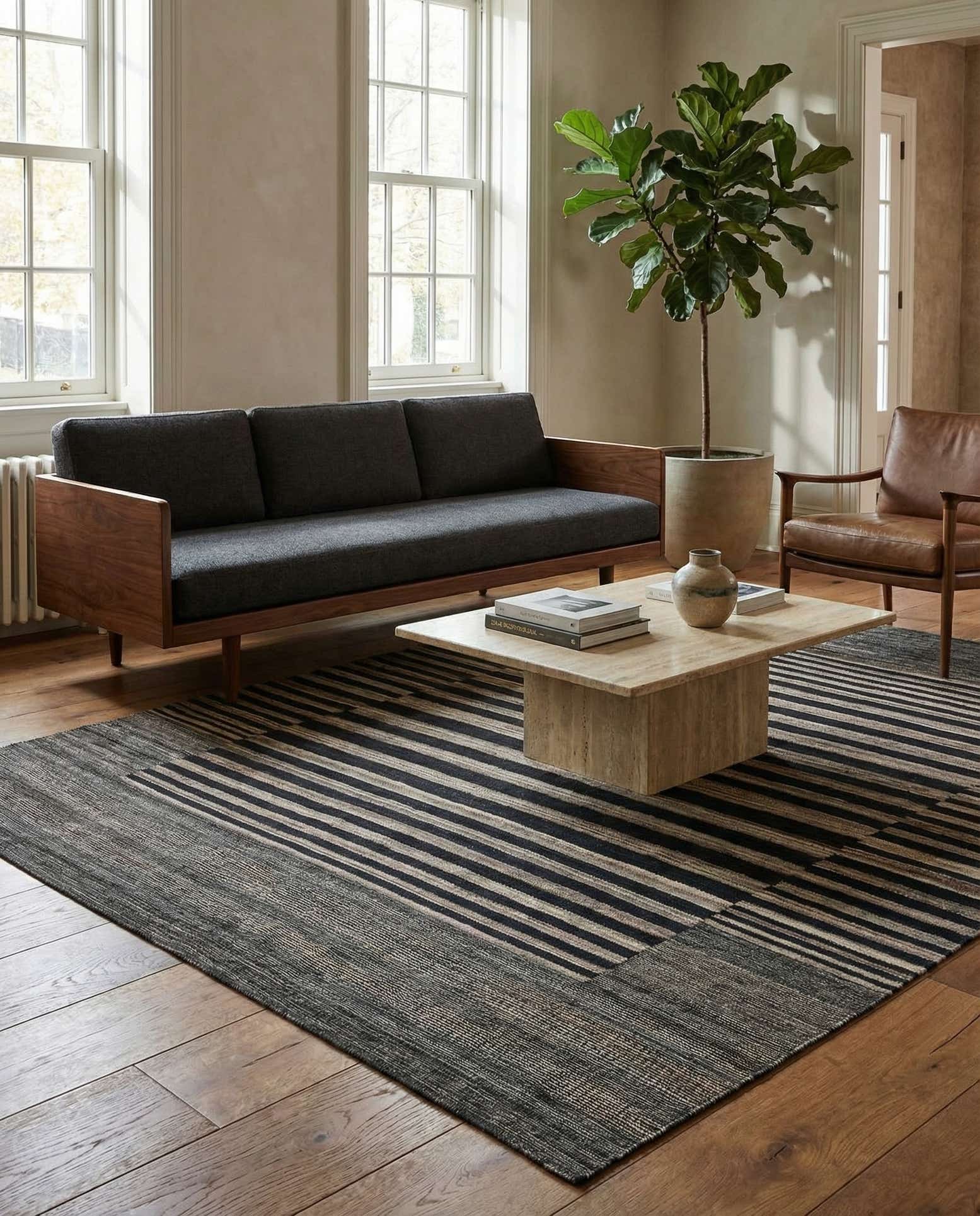 5' 10 x 7' 8 Hand Woven Kilim Modern Wool Rug