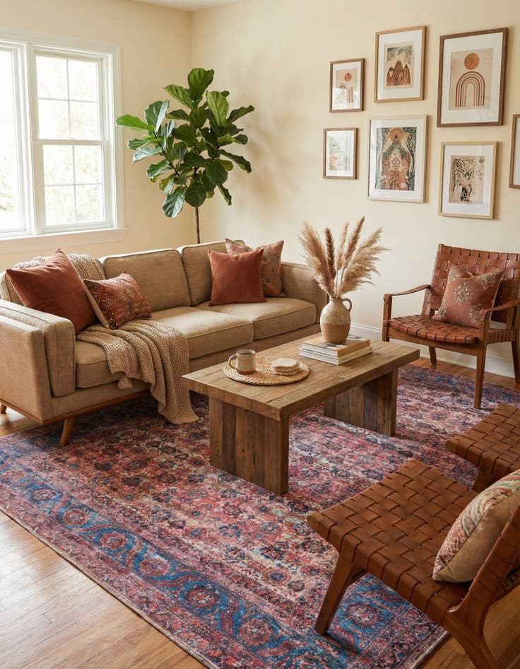 Detail image of 7' 3 x 10'  Washable Maahru Rug