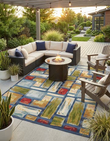 8' x 11' 4 Easy-Clean Modern Indoor / Outdoor Rug