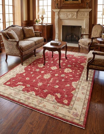 4' 11 x 6' 6 Hand Knotted Ziegler Rug