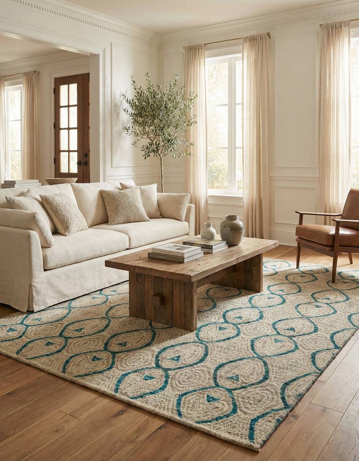 Detail image of 5' 6 x 7' 8 Hand Knotted Darya Wool Rug
