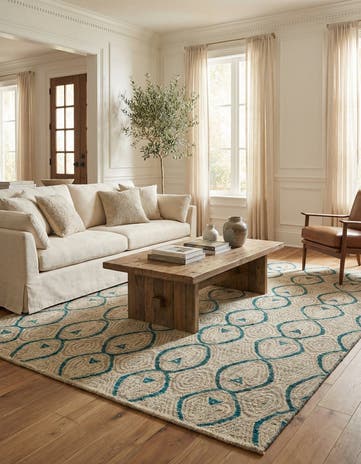 5' 6 x 7' 8 Hand Knotted Darya Wool Rug