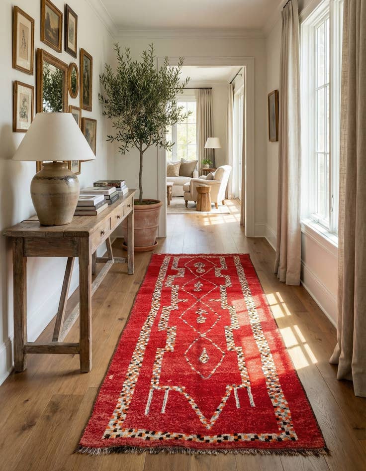 Detail image of 5' 4 x 13' 2 Hand Knotted Moroccan Wool Runner Rug