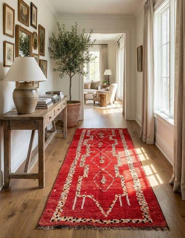 5' 4 x 13' 2 Hand Knotted Moroccan Wool Runner Rug