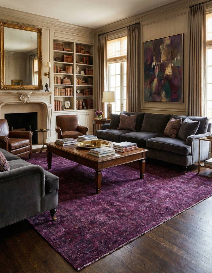 Detail image of 9' x 11' 7  Hand Knotted Over-Dyed Ziegler Rug