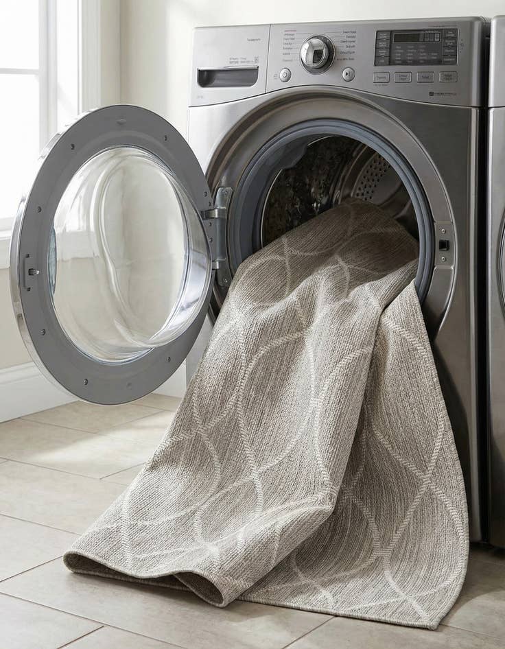 Detail image of 5' 3 x 8'  Washable Trellis Indoor / Outdoor Rug