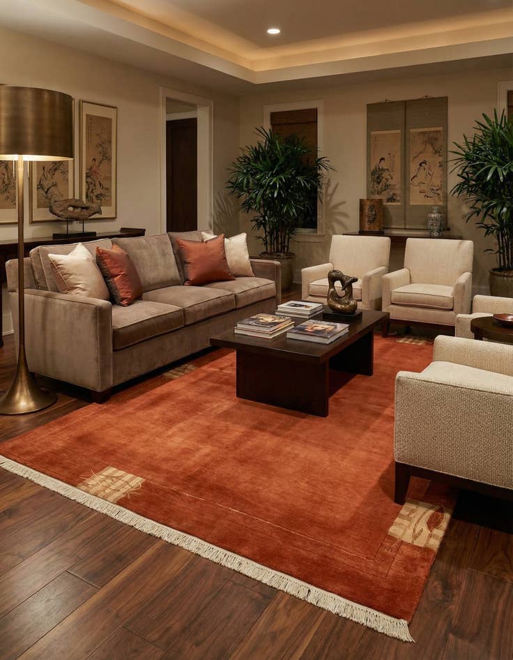 Detail image of  5' 9 x 7' 11  Hand Knotted Tibet Rug