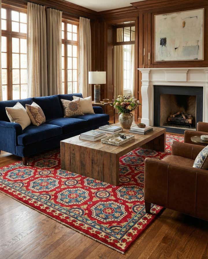 6' 8 x 9' 6 Hand Knotted Kazak Rug