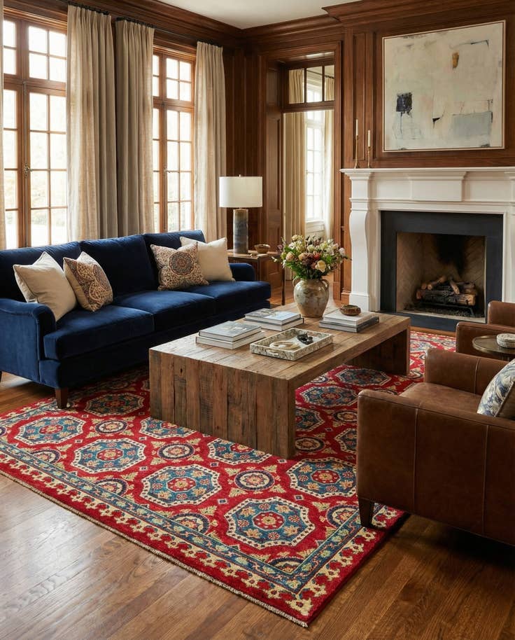 Detail image of 6' 8 x 9' 6 Hand Knotted Kazak Rug