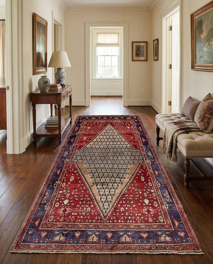 Detail image of 5' x 9' 9 Hand Knotted Koliaei Persian Wool Runner Rug