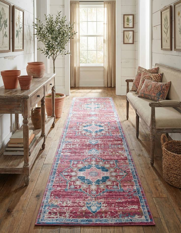 Detail image of 2' 7 x 12'  Washable Renaissance Runner Rug