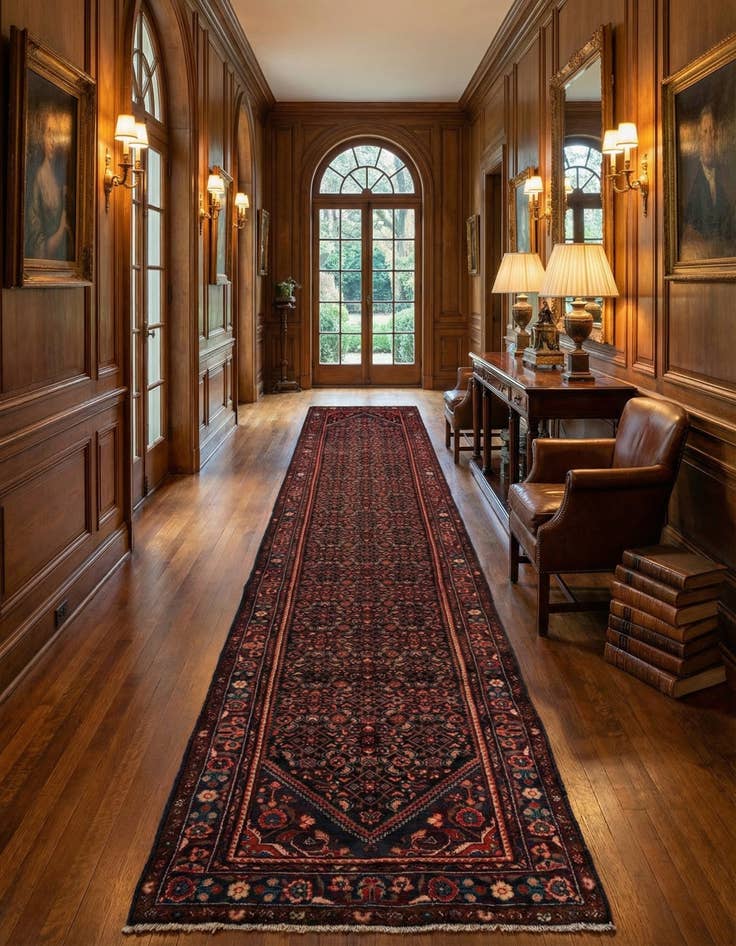 Detail image of 3' 6 x 16' 2 Hamedan Wool Runner Rug