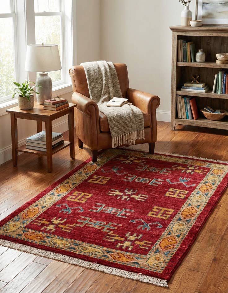 Detail image of  2' 9 x 3' 9  Hand Knotted Ziegler Wool Rug