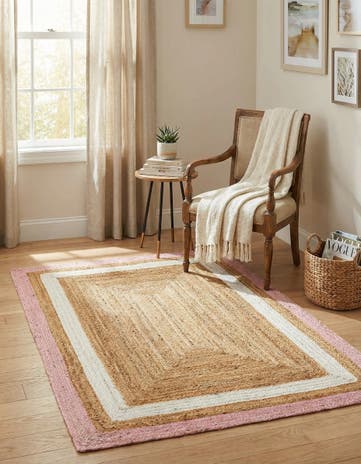 4' 1 x 6' 1 Handmade Braided Jute Rug
