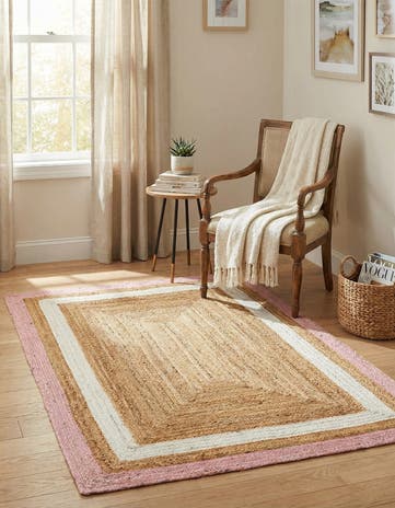 4' 1 x 6' 1 Handmade Braided Jute Rug