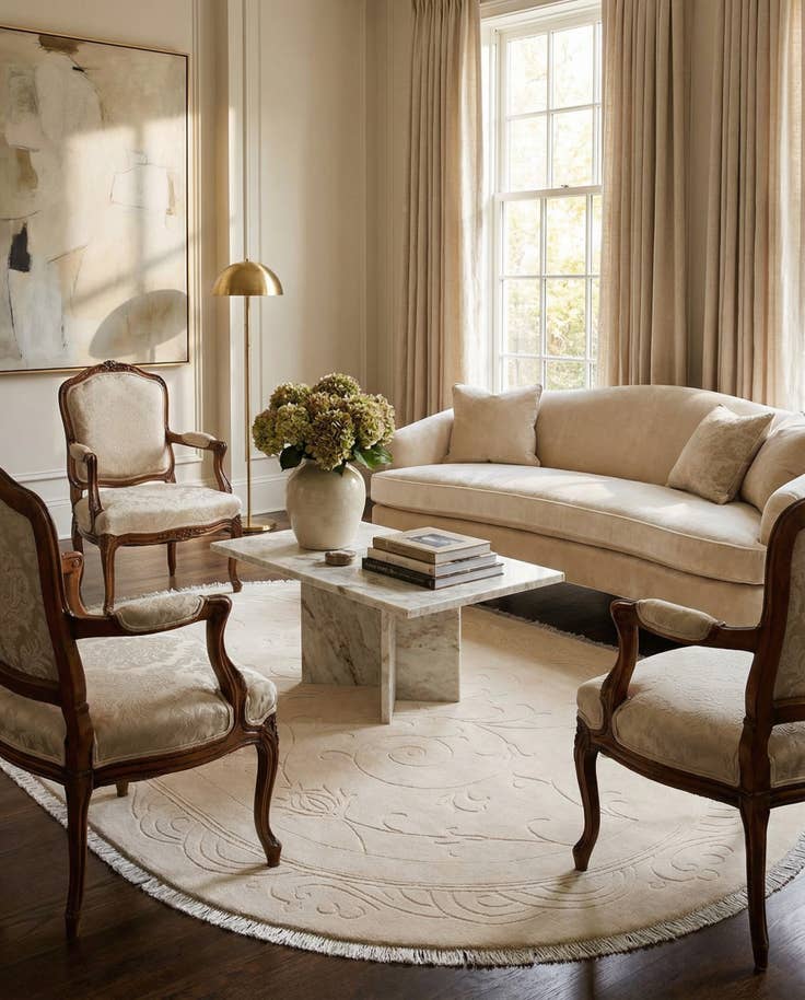 Detail image of 6' 6 x 9' 8 Hand Knotted Darya Wool Oval Rug