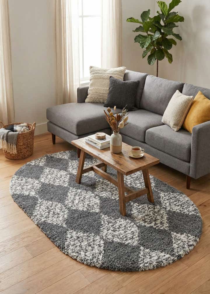 5' 3 x 8' Serenity Shag Oval Rug