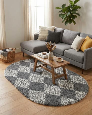  5' 3 x 8' Serenity Shag Oval Rug