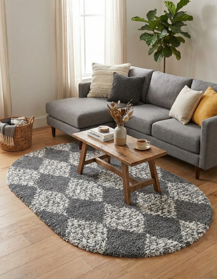 5' 3 x 8' Serenity Shag Oval Rug