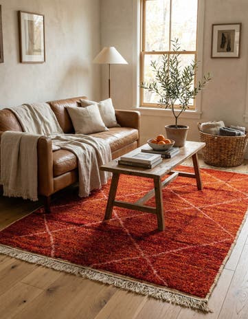 5' 1 x 8' 4 Hand Knotted Moroccan Wool Rug