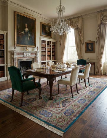 11' 4 x 16' 4 Ghom Silk Rug