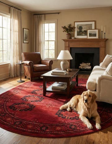 Red Bokhara Oval Rug