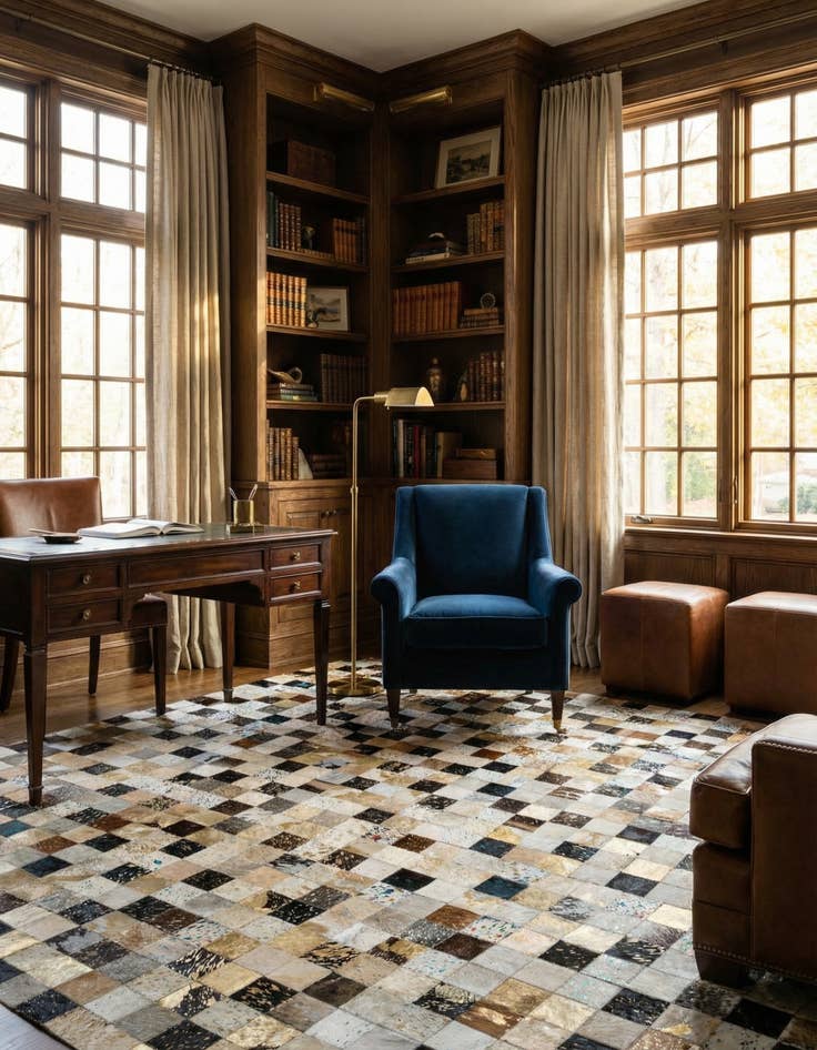 Detail image of 8' x 9' 10 Cowhide - Patchwork Rug