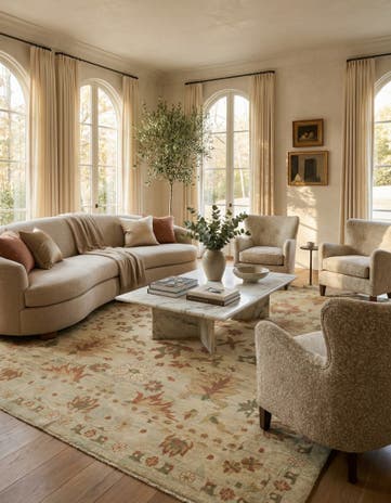 11' 10 x 15' 8 Hand Knotted Oushak Wool Rug