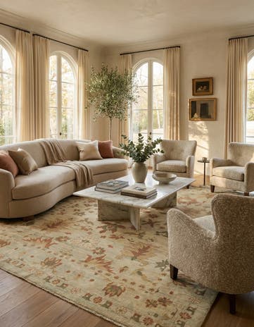 11' 10 x 15' 8 Hand Knotted Oushak Wool Rug