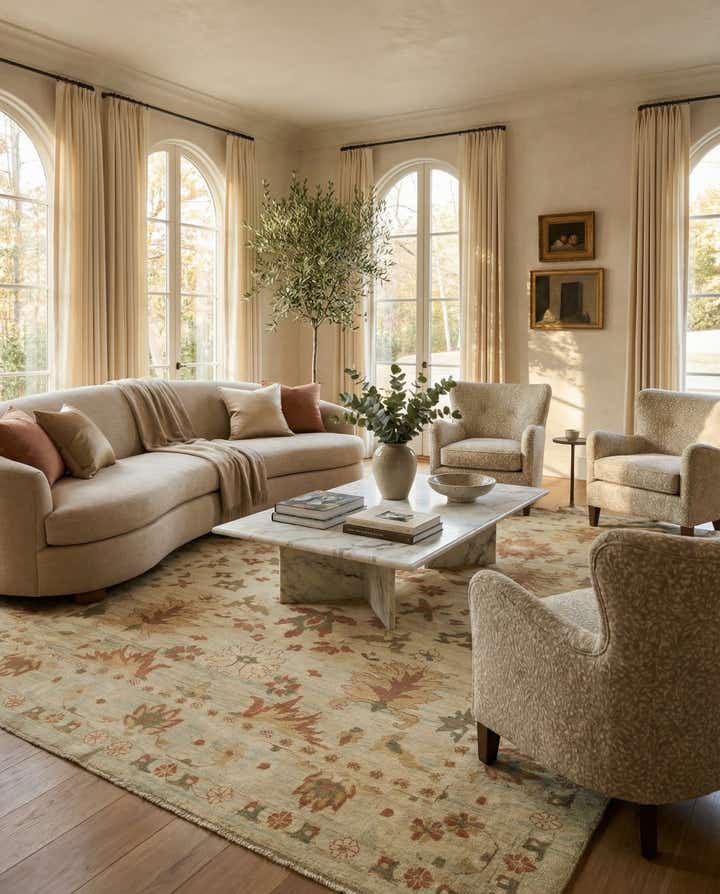 11' 10 x 15' 8 Hand Knotted Oushak Wool Rug
