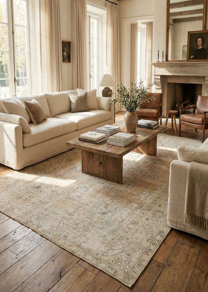 6' 4 x 9' 7 Hand Knotted Ultra Vintage Persian Wool Rug