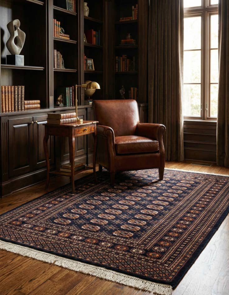 Detail image of 4' 4 x 6' 4  Hand Knotted Bokhara Oriental Wool Rug