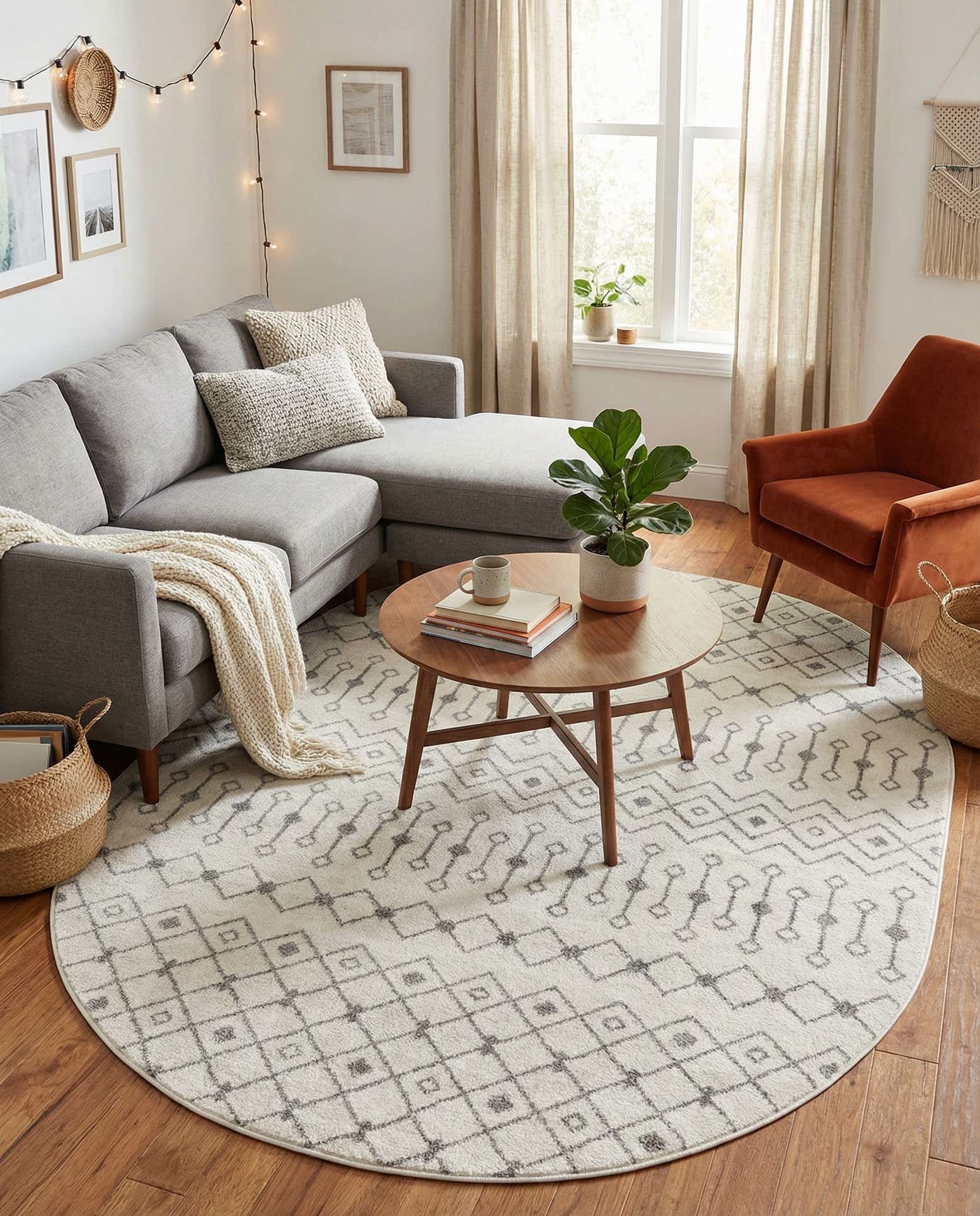 7' 10 x 10' Moroccan Trellis Oval Rug